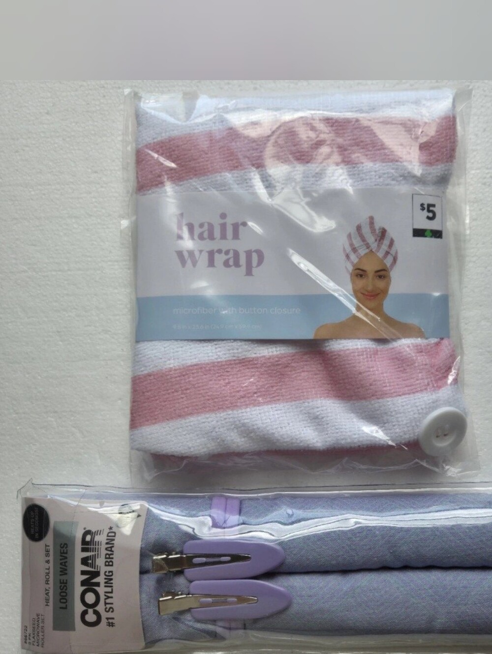 Conair Flaxseed Microwave Roller Set & Microfiber Hair Wrap Bundle - New